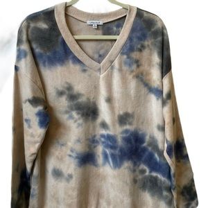 WHITE BIRCH Tie Dye Blue Long Sleeve sweatshirt